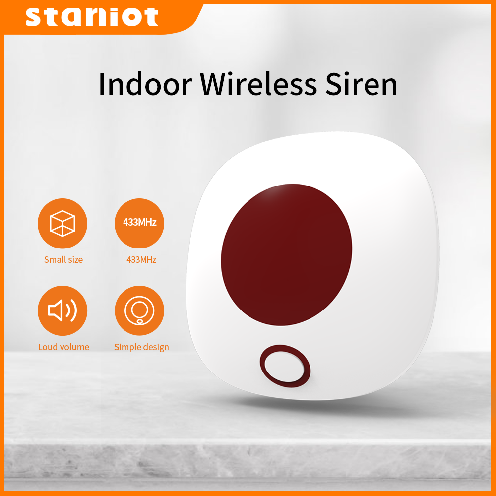 Sim Gsm Alarm - Беспроводная внутренняя сирена Staniot, 433 МГц,