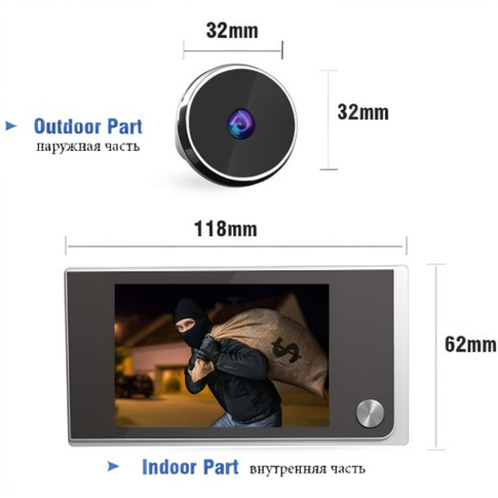 3,5-дюймовая цифровая система  – обзор и цена Home Security Front Door Camera
